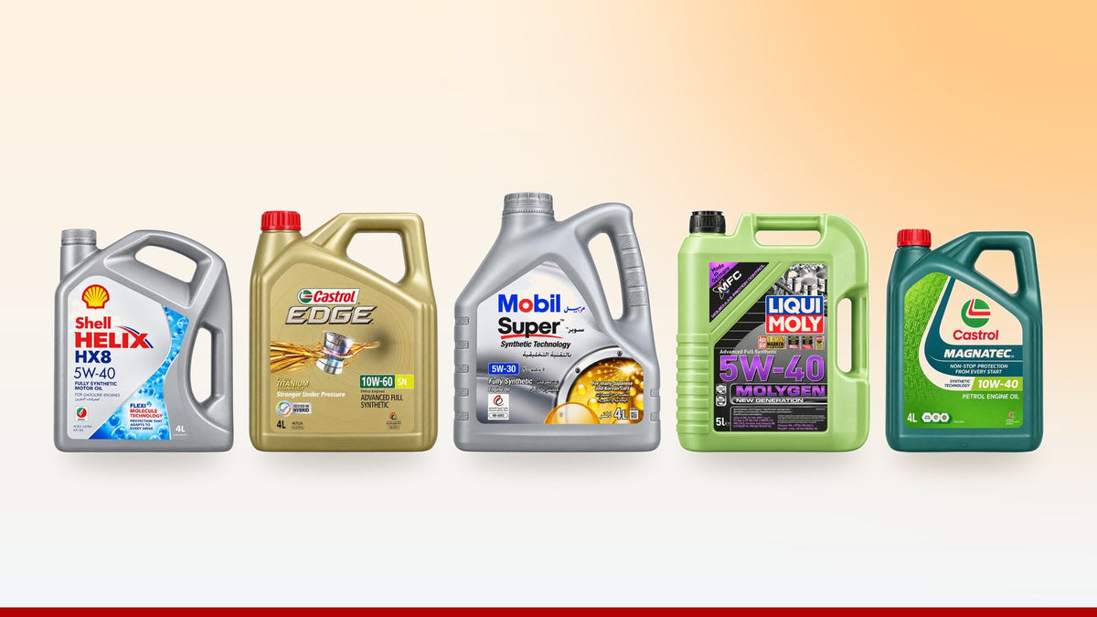 Engine oils for hot UAE weather: Shell Helix HX8, Castrol EDGE, Mobil Super, Liqui Moly Molygen and Castrol Magnatec