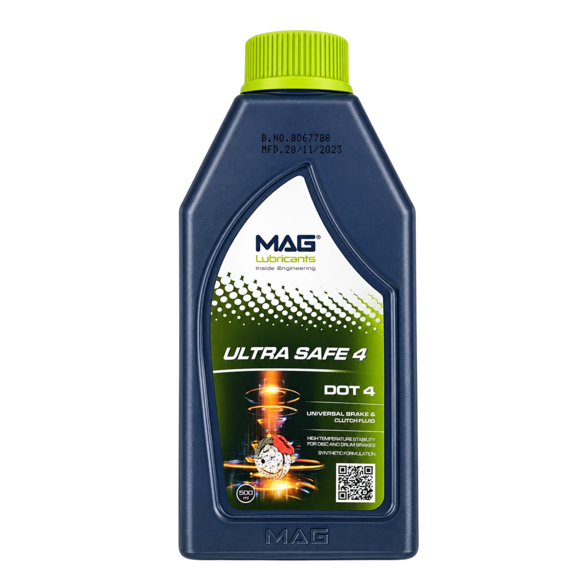 MAG Ultra Safe 4 DOT 4 brake and clutch fluid 500ml – front