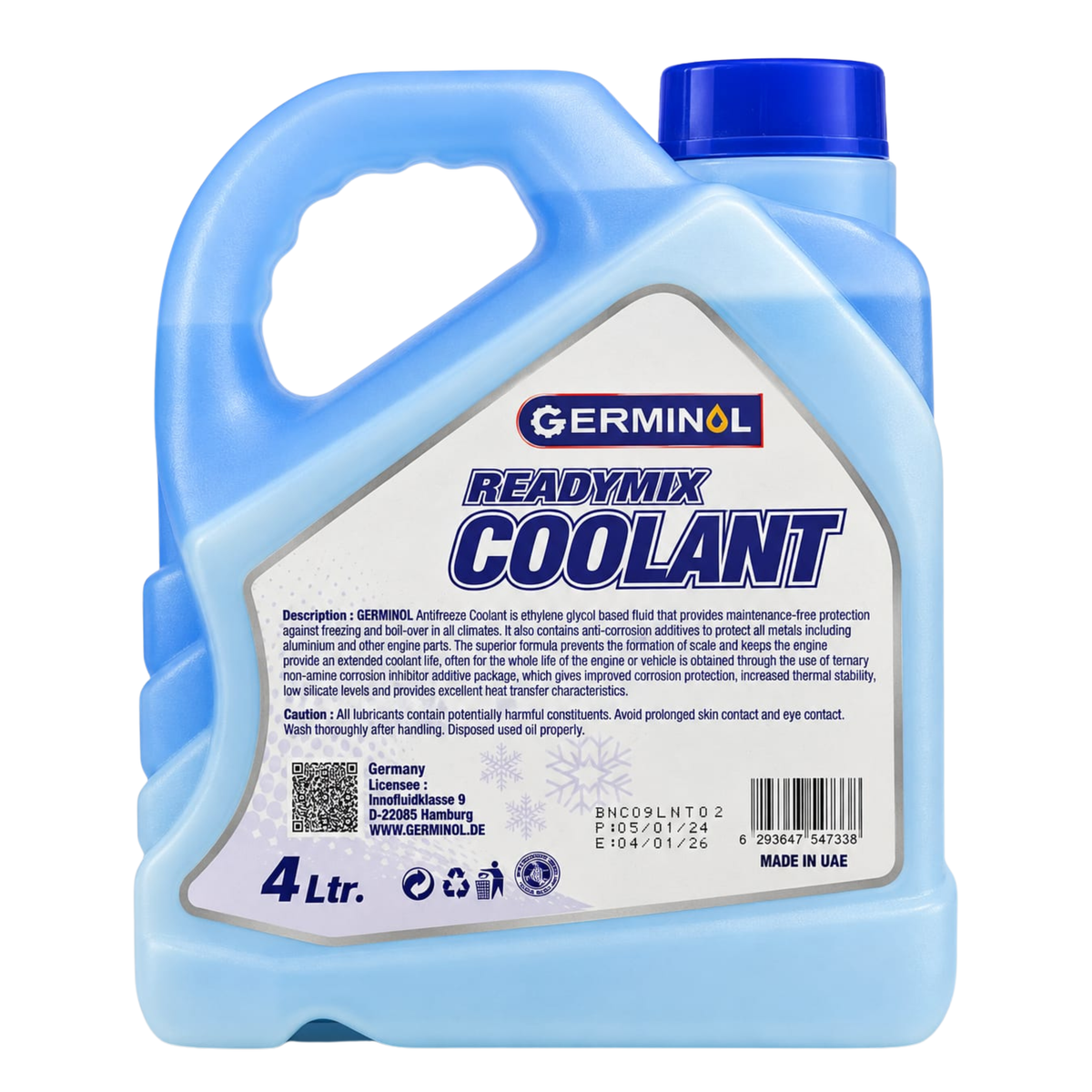 GERMINOL Readymix Coolant -30°C 4L – back label
