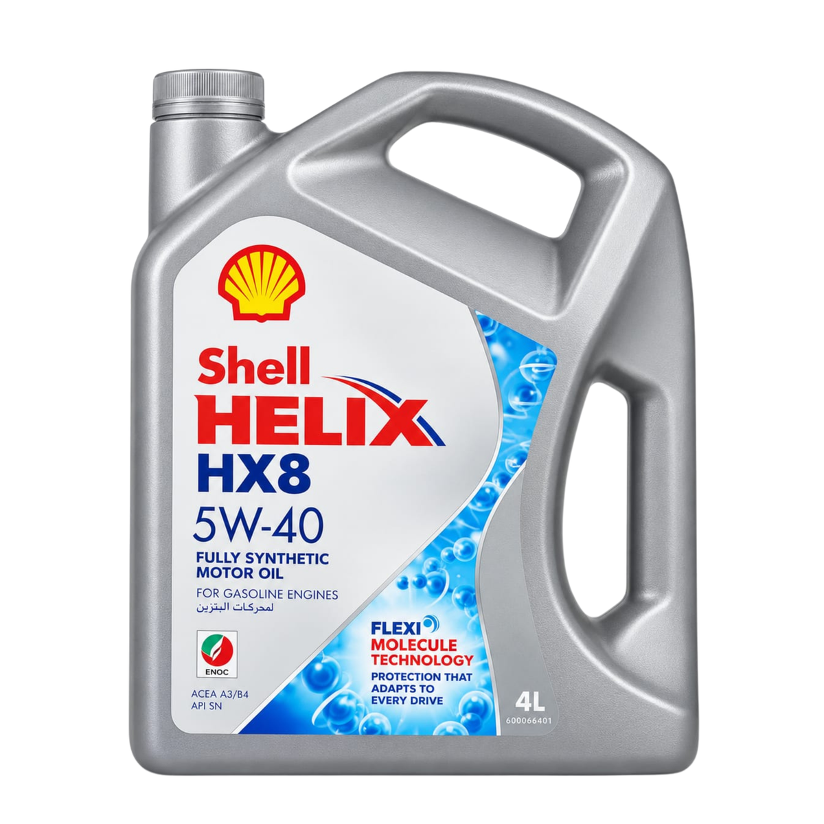 Shell Helix HX8 5W-40 fully synthetic motor oil 4L – front