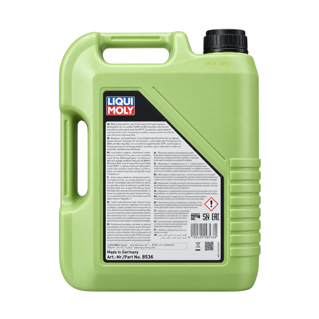 Liqui Moly Molygen New Generation 5W-40 engine oil 5L – back label